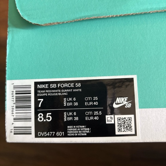 Nike SB Force 58 in Red and White - Picture 1 of 5
